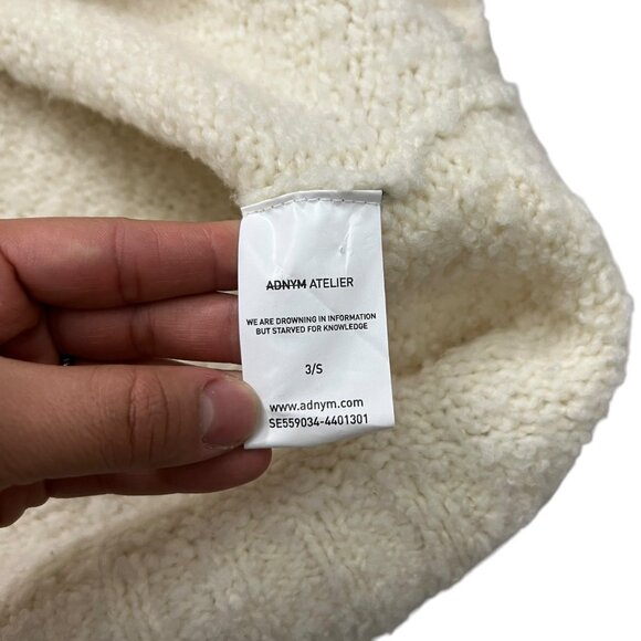 Adnym Atelier Women Chunky Knit Wool Asymmetric Sweater Cream S Lagom Minimalist - Picture 5 of 9